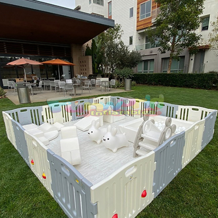 Kids Outdoor Slide Set - Baby PlaypeIndoor/Outdoor Soft Play Fence Set