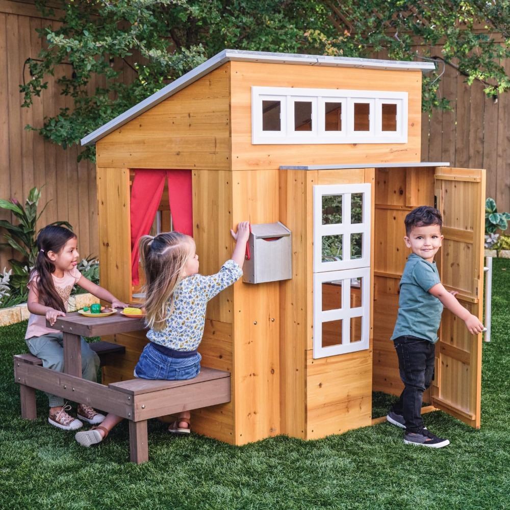 Modern Outdoor Wooden Playhous - Kids Outdoor Wooden Table ulasan dan harga