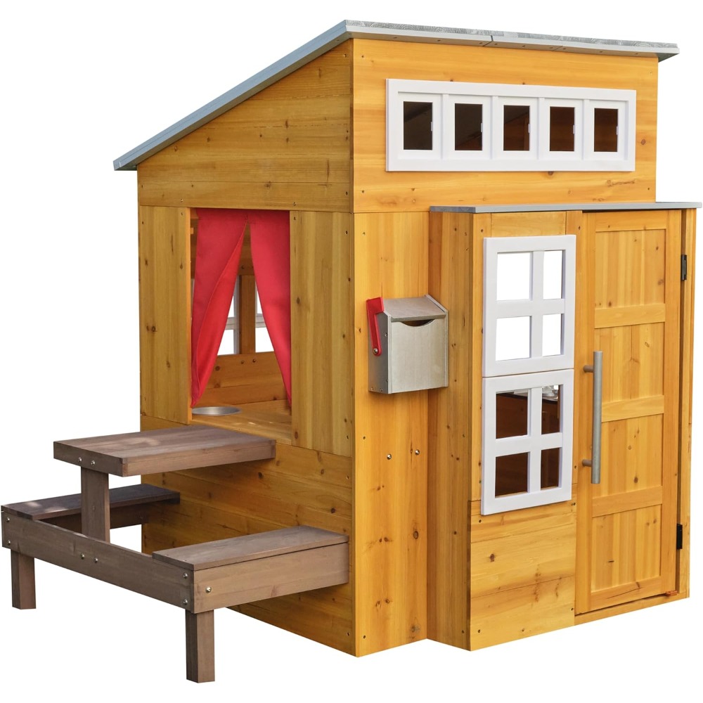 Modern Outdoor Wooden Playhous - Kids Outdoor Wooden Table ulasan dan harga