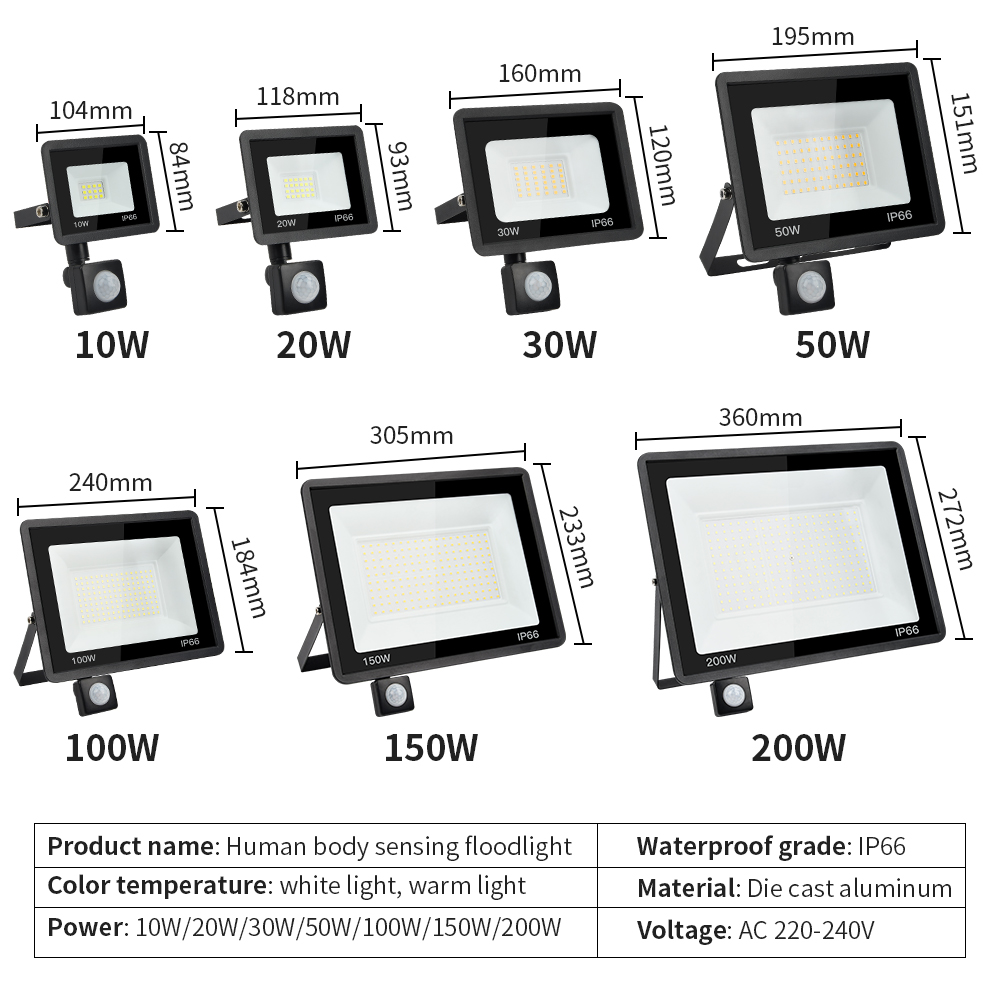 200W LED PIR Motion sensor flo - Balance Beam Outdoor ulasan dan harga
