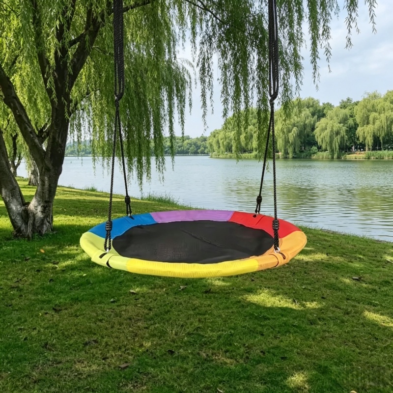 Circular Oxford Net Canvas Kid - Kids Outdoor Swing ulasan dan harga