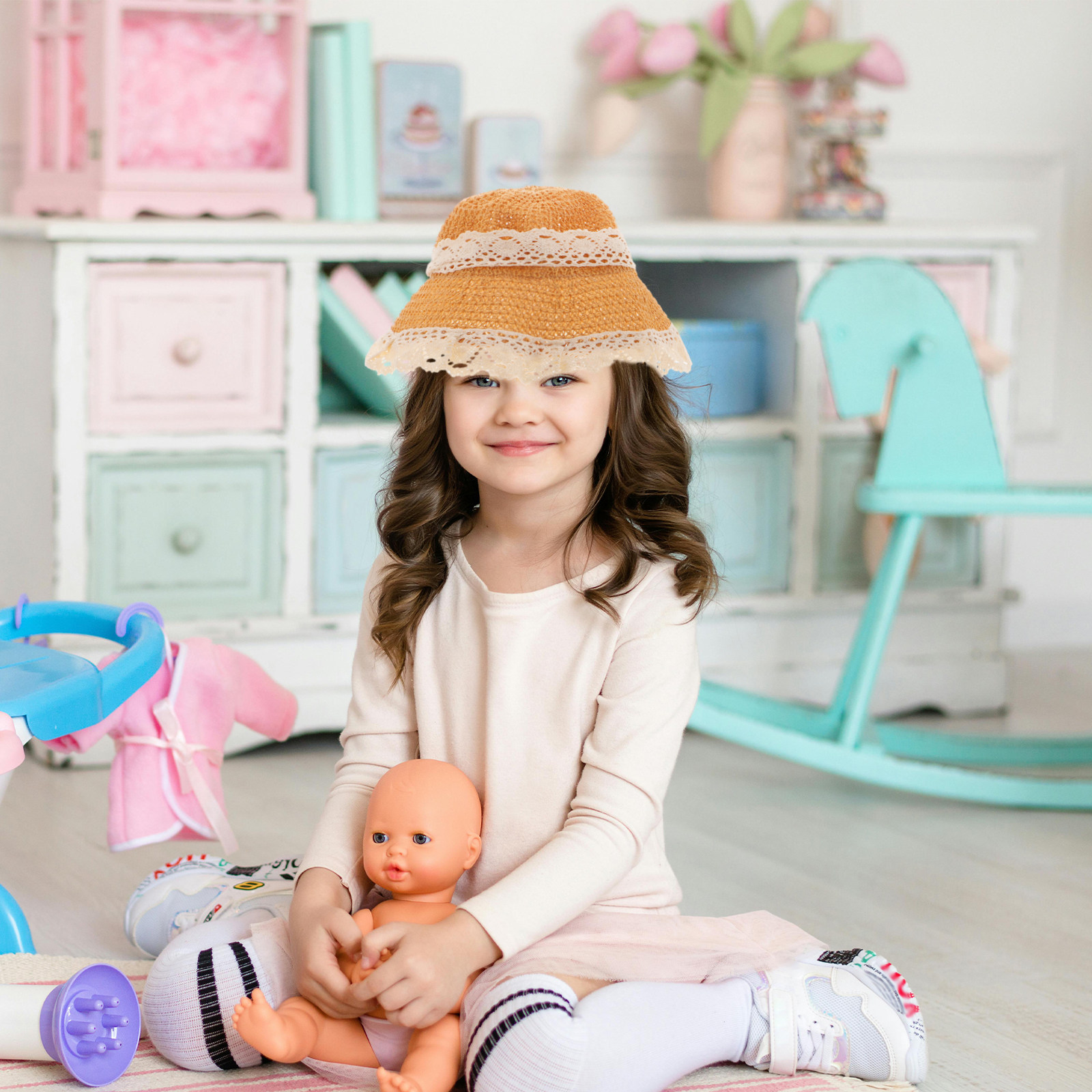 Summer Kids Straw Hat Baby Gir - Kids Outdoor Activities ulasan dan harga