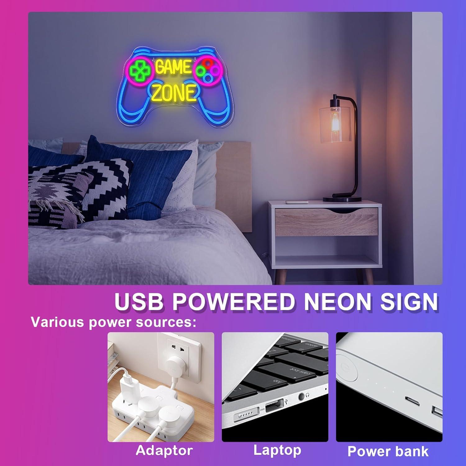 Game Zone Neon Sign USB Dimmab - Kids Outdoor Zone ulasan dan harga