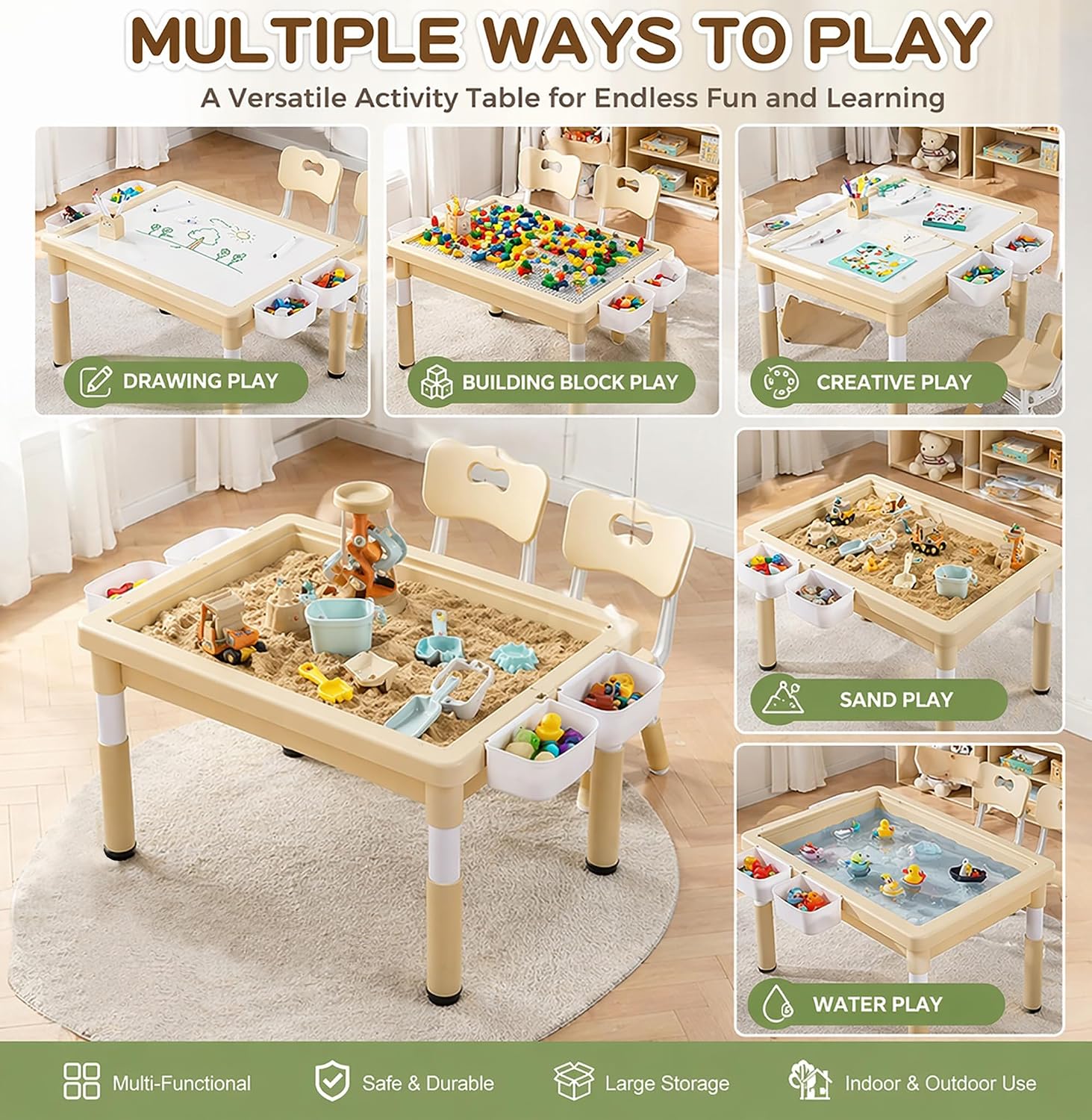 Kids Sand and Water Table, Tod - Kids Outdoor Sensory Table ulasan dan harga