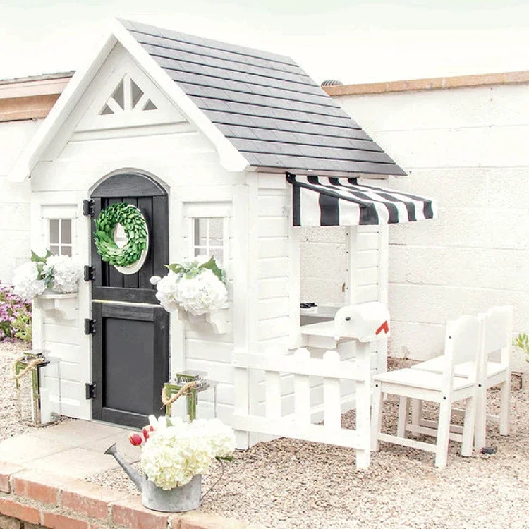 Simple Play house with fence M - Kids Outdoor Cubby House ulasan dan harga