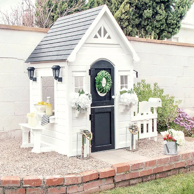 Simple Play house with fence M - Kids Outdoor Cubby House ulasan dan harga