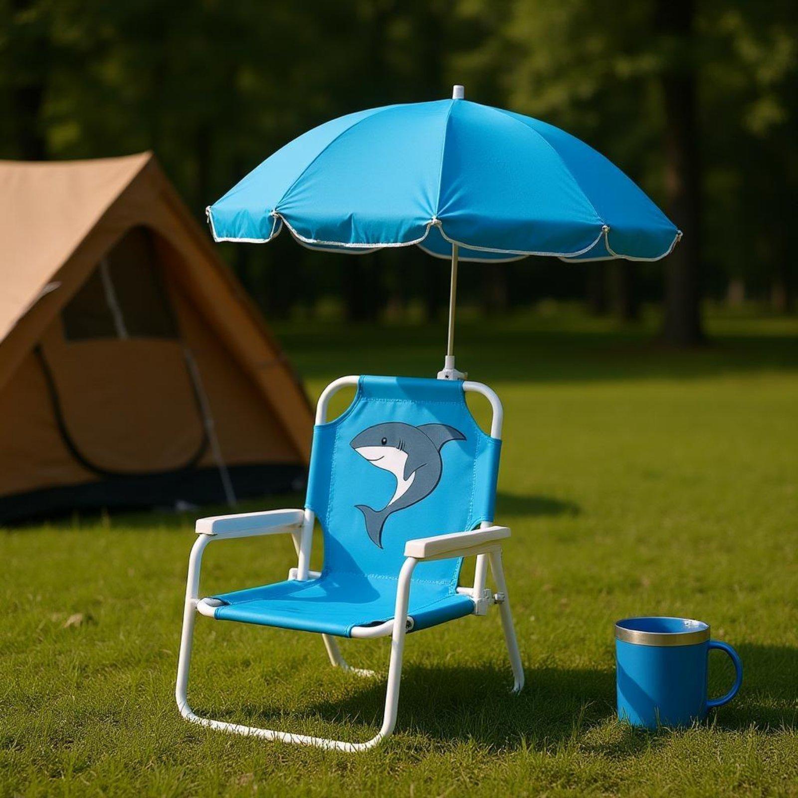 Kids Beach Chair with Umbrella - Kids Outdoor Folding Chair ulasan dan harga