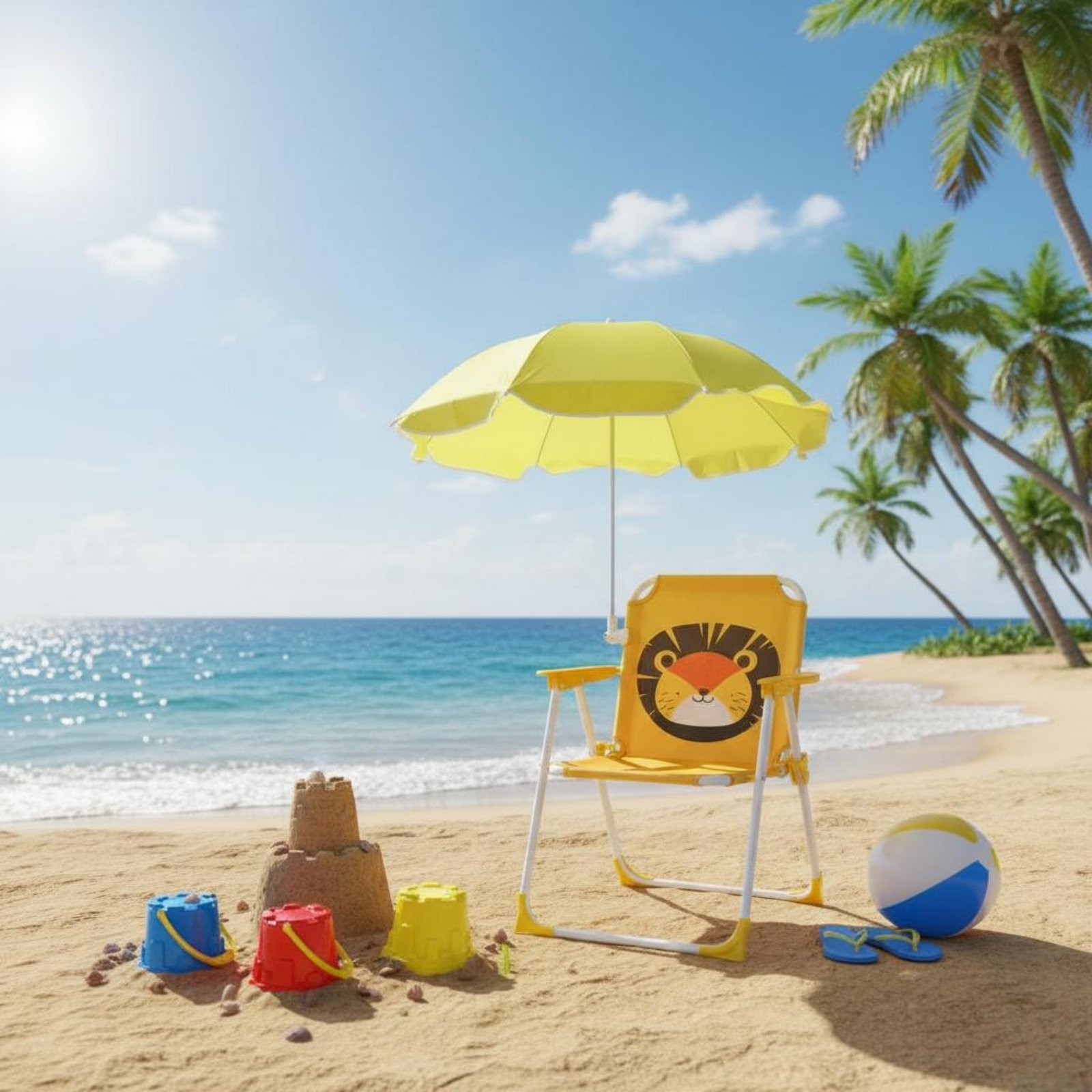 Kids Beach Chair with Umbrella - Kids Outdoor Folding Chair ulasan dan harga