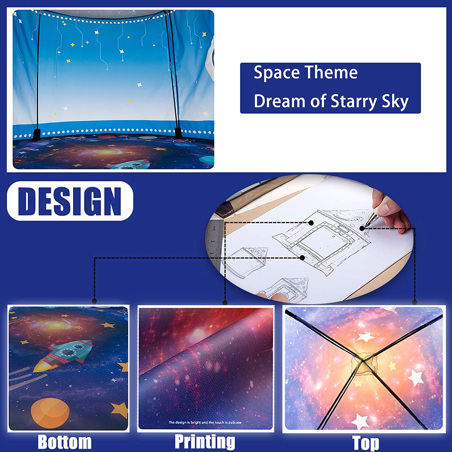 Rocket Ship Kids Tent Pop Up P - Outdoor Tent Playhouse ulasan dan harga