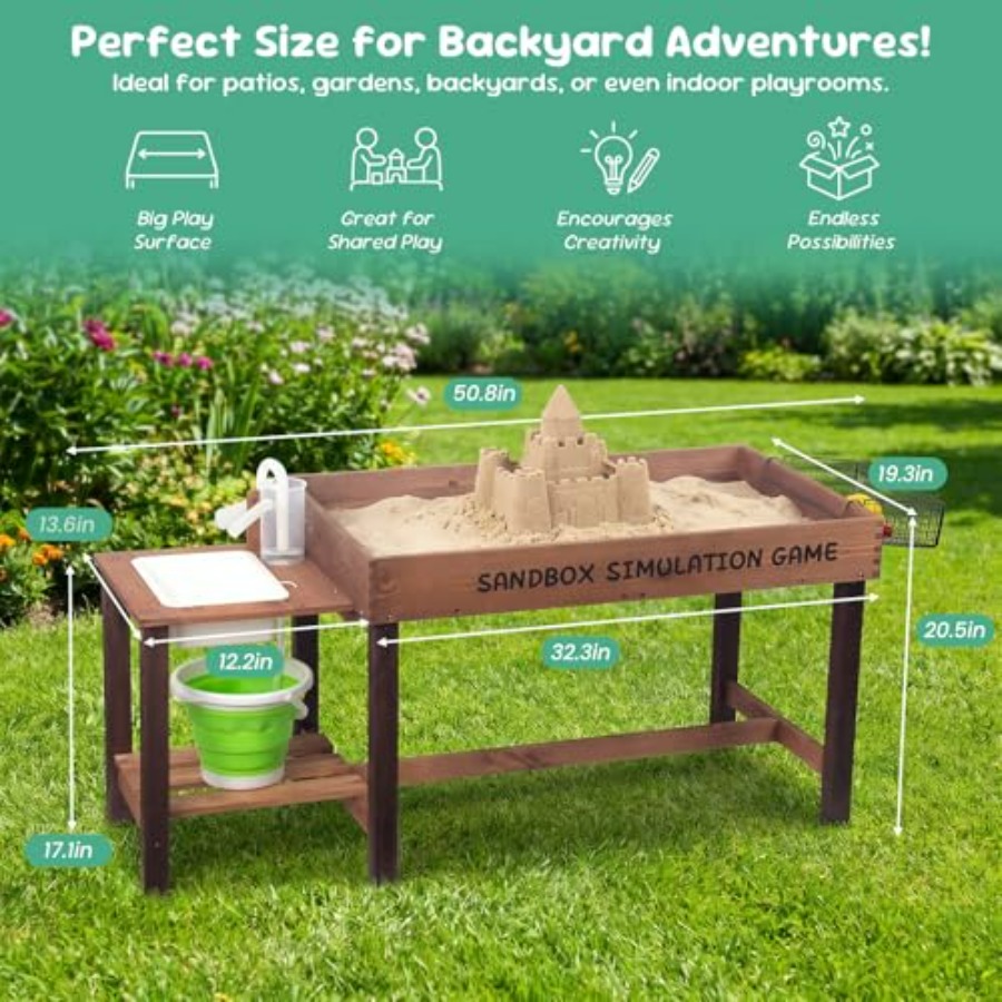 Outdoor wooden sand table for  - Kids Outdoor Wooden Table ulasan dan harga