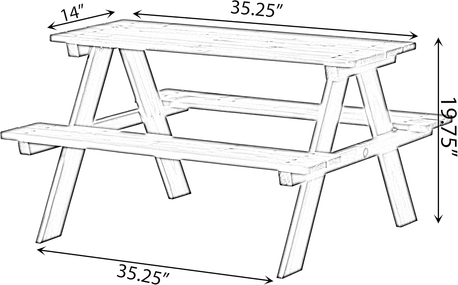 , Stained Wooden Kids Outdoor  - Kids Outdoor Wooden Table ulasan dan harga