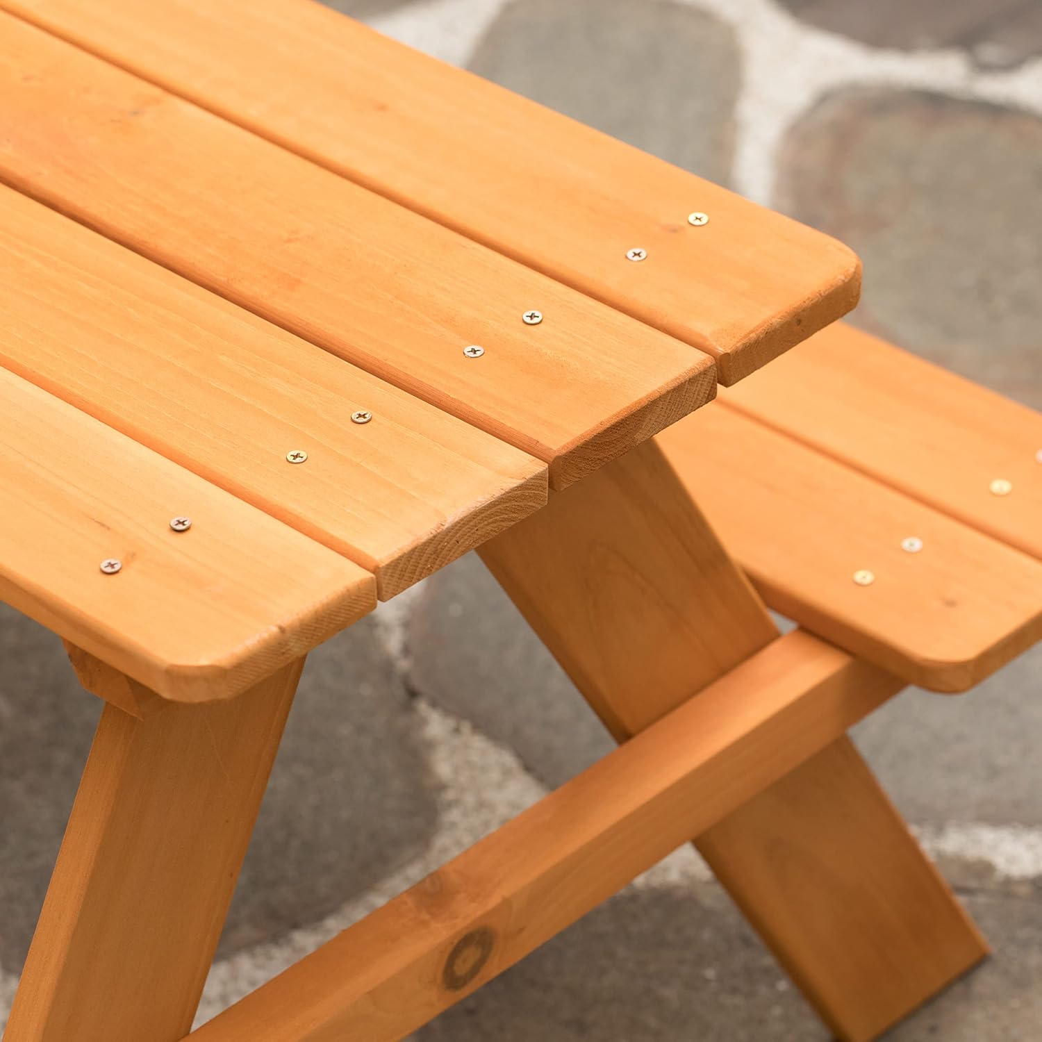 , Stained Wooden Kids Outdoor  - Kids Outdoor Wooden Table ulasan dan harga
